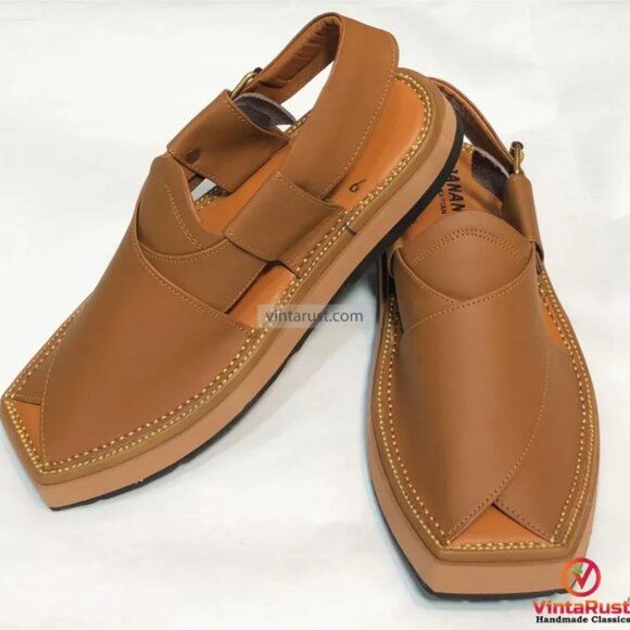 Handcrafted Leather Peshawari Chappal: Gents Kaptaan Sandal main image 8